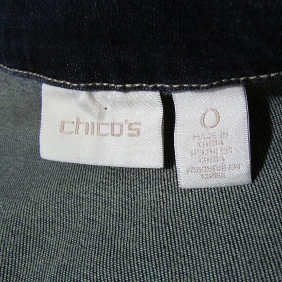 Chico's Embellished Jean Jacket 0= sz 2-4 - Picture 8 of 11